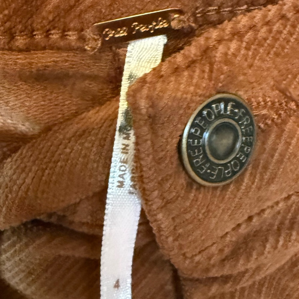 Free People Amber Brown Corduroy Trouser Pants NWT Size 4 - Picture 5 of 6
